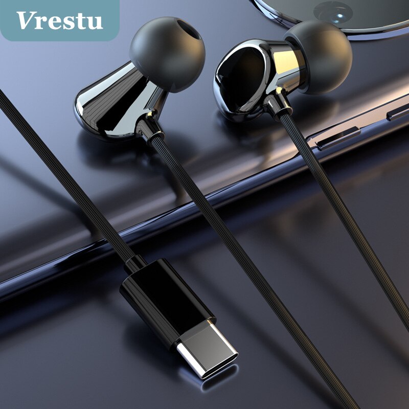 Écouteurs intra-auriculaires filaires avec micro basse, oreillettes stéréo, musique, Sport, jeu, prise de Type C, coque en céramique, 8 cœurs, 3.5mm