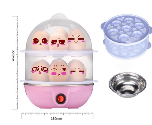 Eggkokere multifunksjons eggleggingsanordning for tørrkokt eggproduseringsmaskin mini-eggdampede dumplings og grønnsaker 14 egg