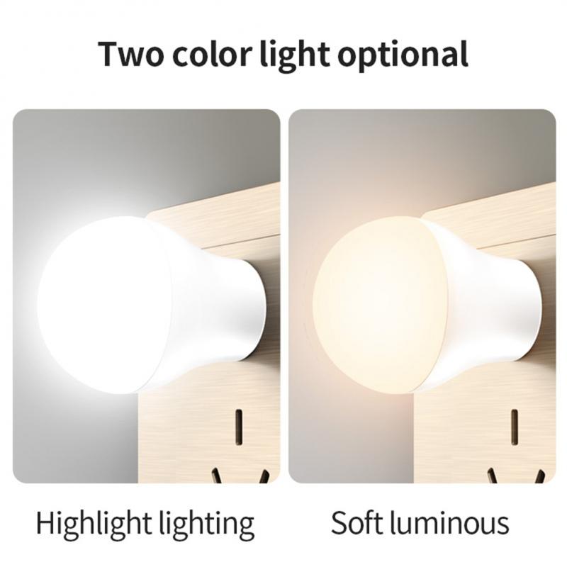 Big USB Plug Lamp Portable LED Light Mini Night Light Small Round Light Computer Power Bank Light Small Round Light