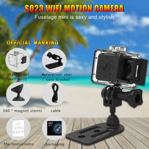 SQ23 Mini Camera HD Micro Camera Night Vision MonitorDVR DV+WIFI 1080P Recorder Blue