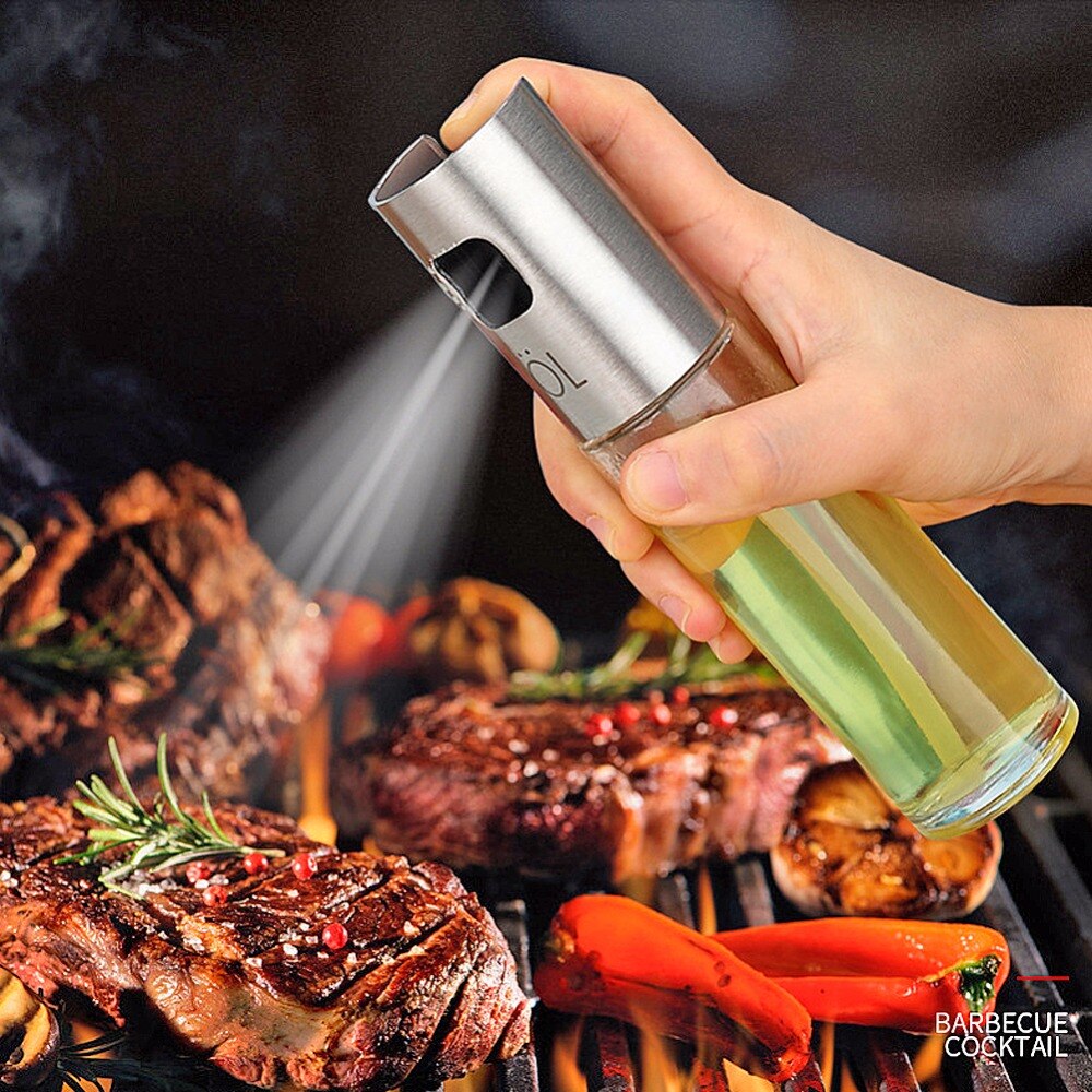 BBQ Keuken Glas Olijfolie Spuit Olie Spray Lege Fles Azijn Fles Olie Dispenser voor Koken Salade Bakken Mist Spuit