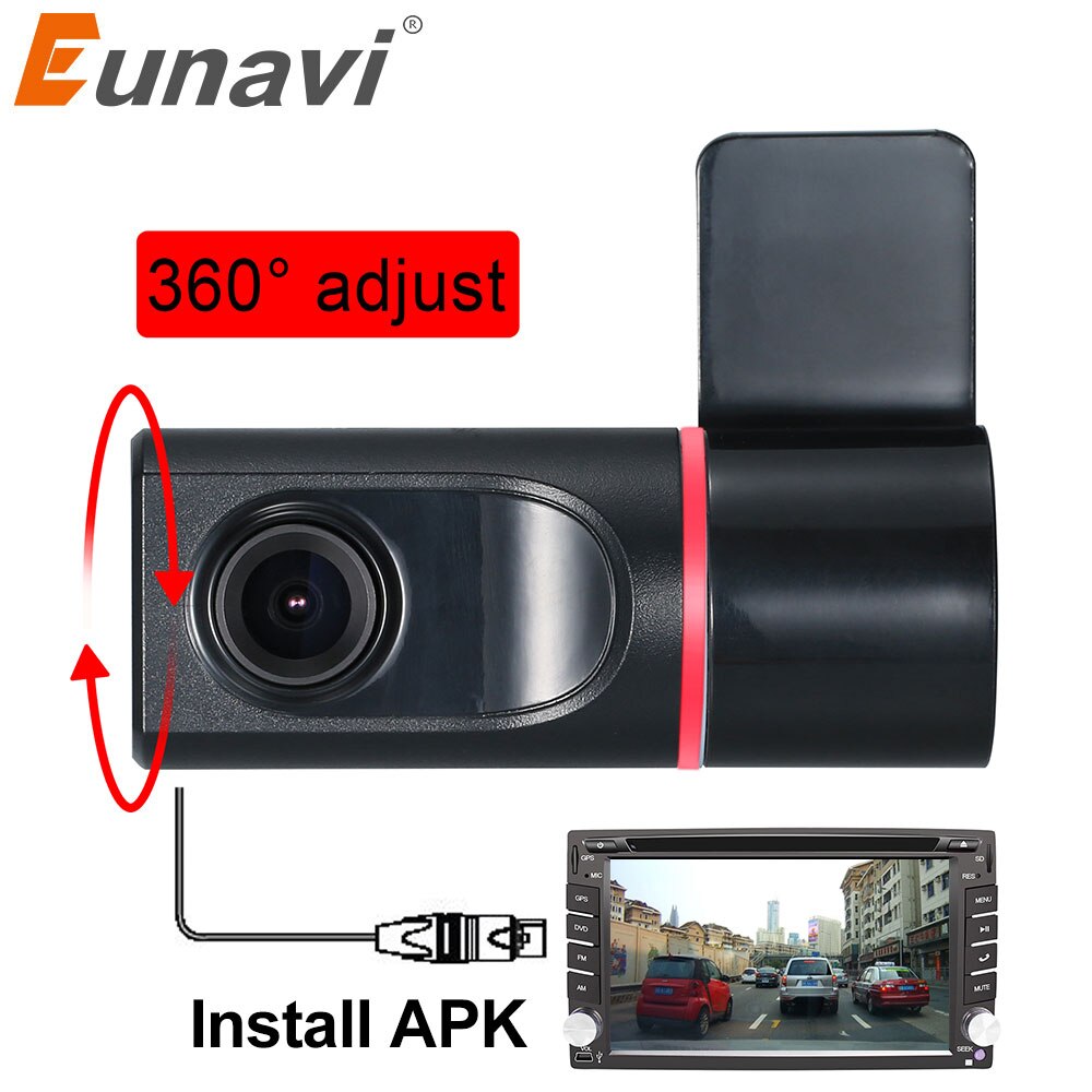 Eunavi Auto Dvr Camera 140 Graden Hd 720P Front Dash Camera Voor Android Autoradio Speler Usb Dvr Camera