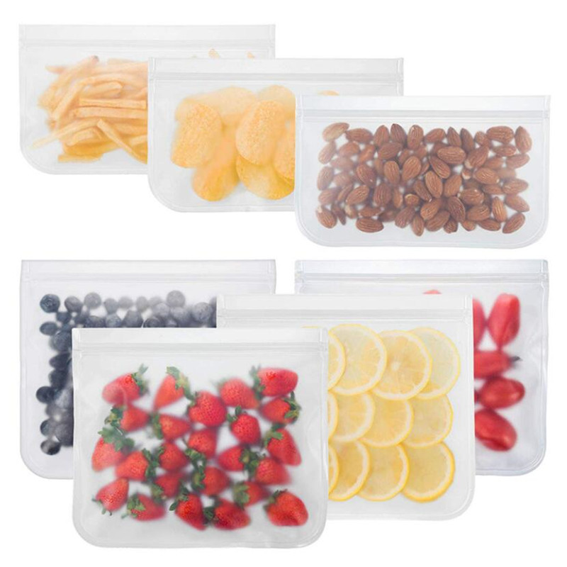 Silicone Food Storage Bag Reusable Stand Up Zip Shut Bag Leakproof Containers Fresh Bag Food Storage Bag Fresh Wrap Lock Bag
