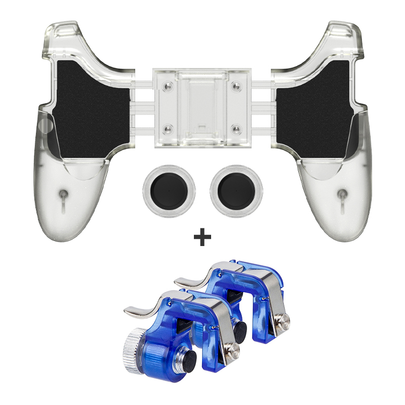 Data Frog Gamepad Joystick For PUBG Button Triggers Equipment Game Controller For iPhone Android Mobile Phone Joystick Gamepad: Transparent 5