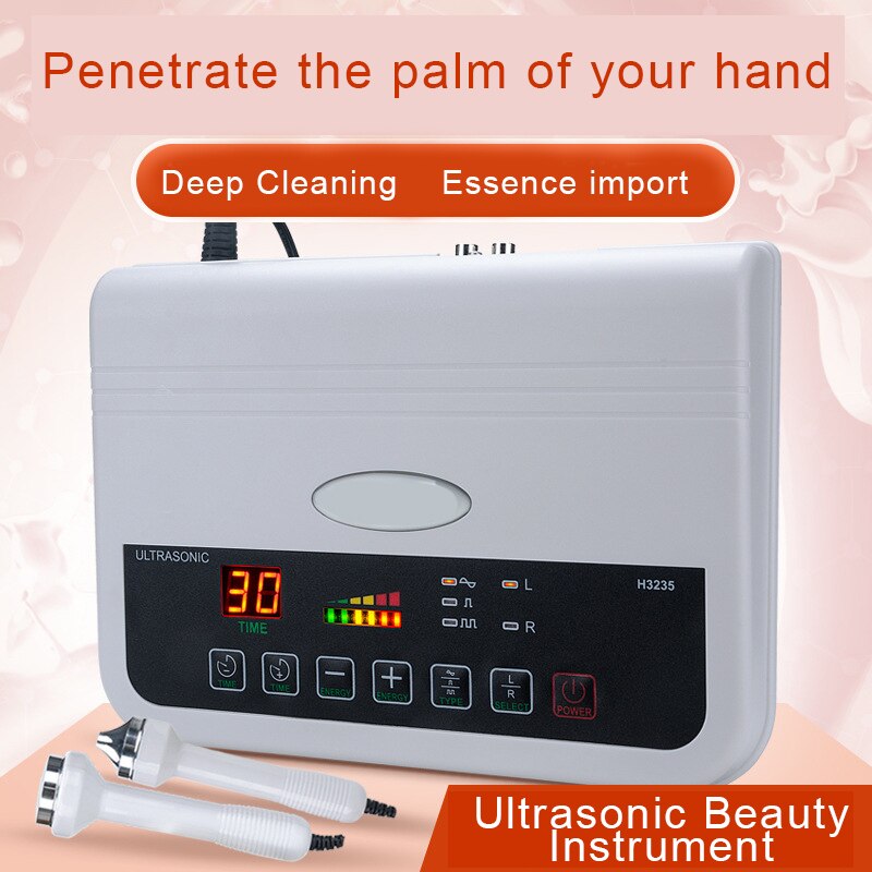 Dual probe ultrasound-apparaat, gezichtsbleking, sproetenverwijdering, rimpels verminderen, gezichtsmassage-instrument, huidverzorgings- en schoonheidstool