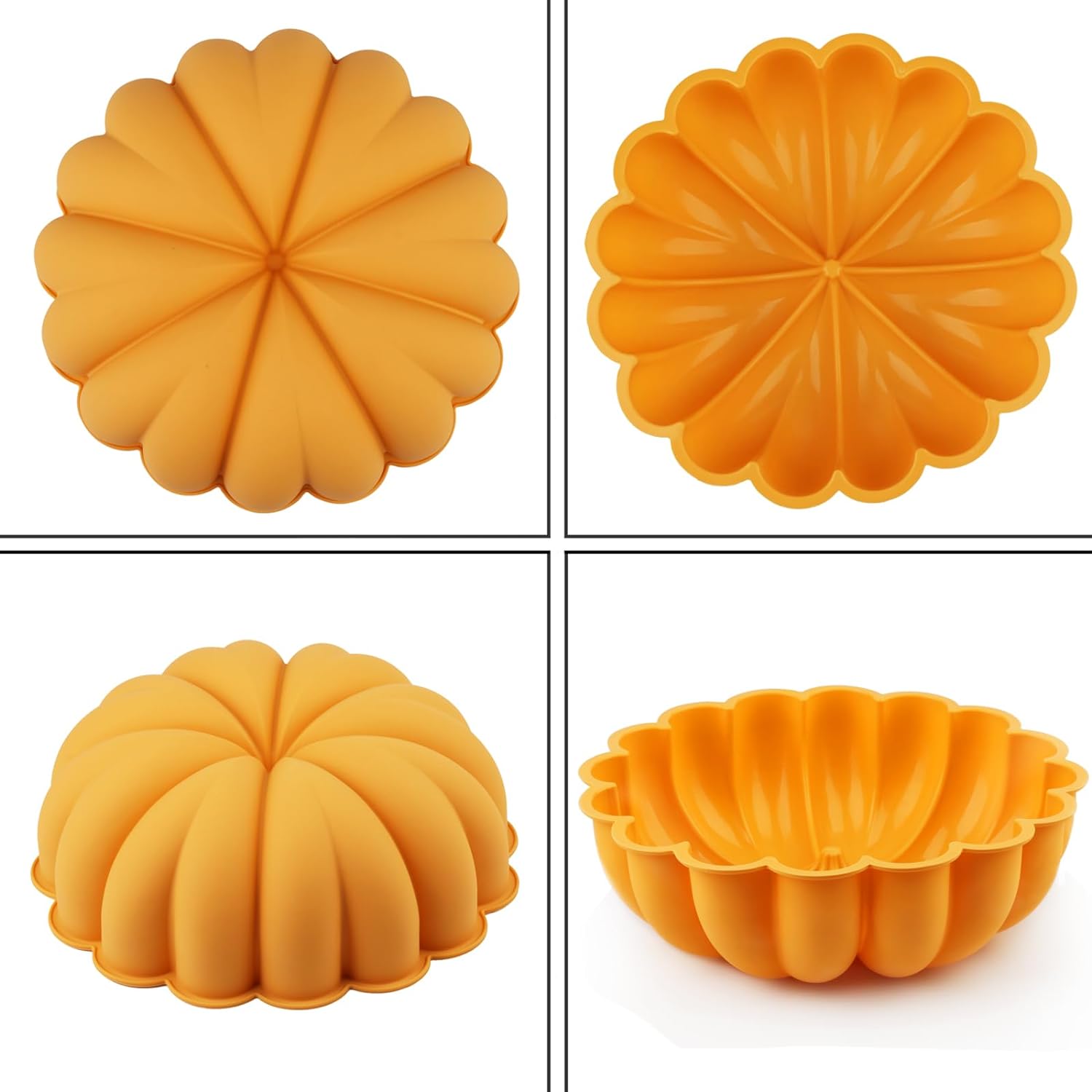 Großer Kürbis, 22,9 cm, Kuchenform, Silikonform, Halloween-Kürbisform, bilden, Erntedankfest, Ernte, Backen, Kekse, Kerze, Epoxidform
