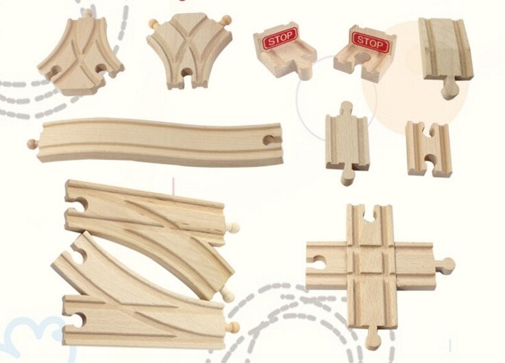 EDWONE stern Schiene/stop schiene/kreuz schiene Szene track zubehör und Brio Holz Zug Pädagogisches Junge/Kinder spielzeug