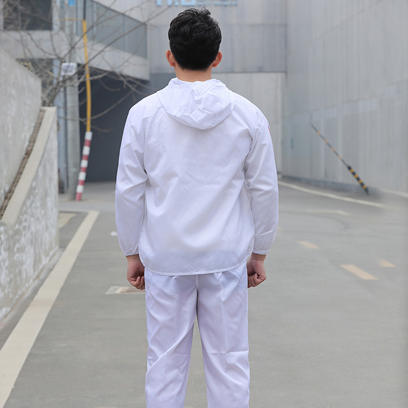 Anti-Static Overalls Hooded Dust-proof Jumpsuit Work Clothes Uniform Protective Clothing Food Factory Lab Coats Coveralls