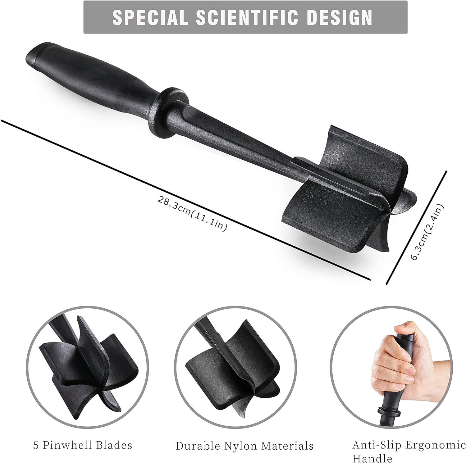 Vleeshakker Hamburger Chopper Aardappelstamper-Professioneel Multifunctioneel Hittebestendig Nylon Gemalen Rundvlees Smasher Keukengereedschap