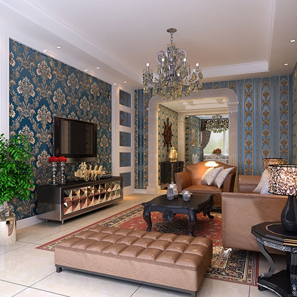 European Style Non-woven Wallpaper Three-dimensional Relief Wallpaper Living Room Bedroom TV Background Wall
