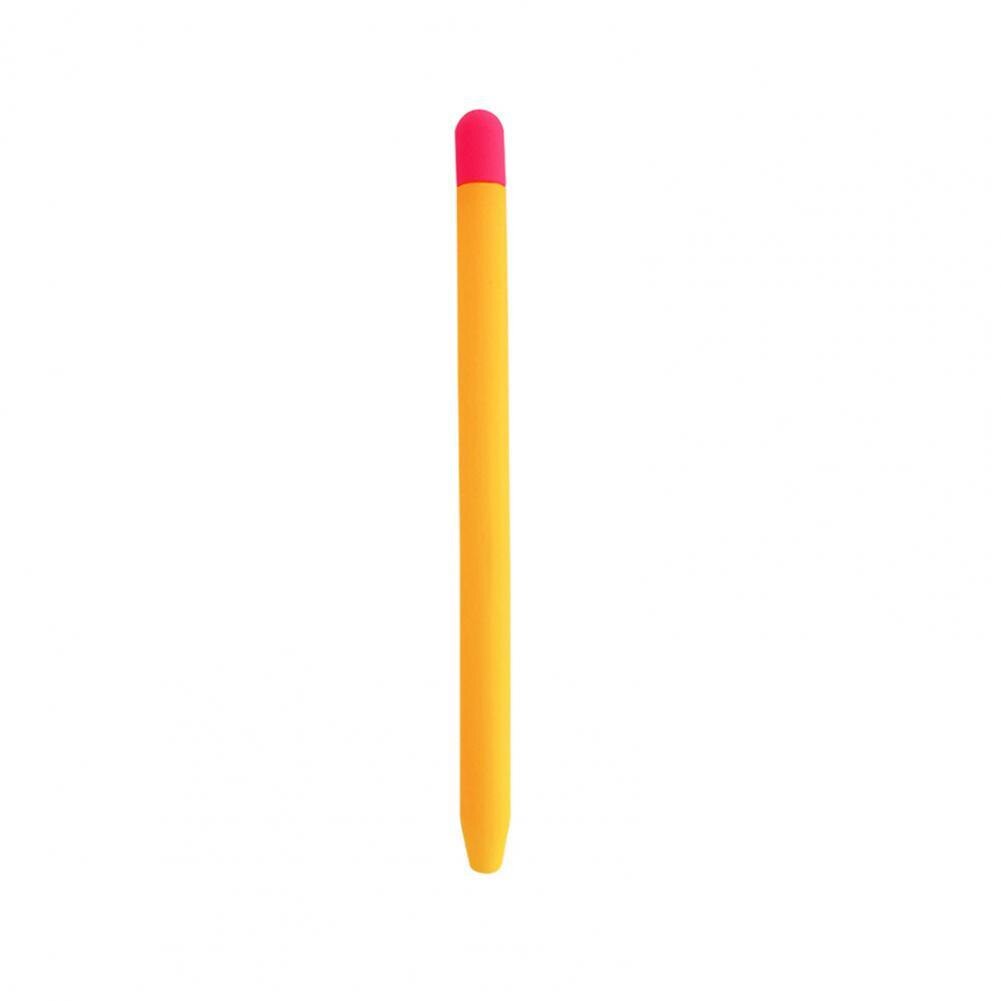 Étui de protection du stylet pour tablette Apple Pencil 2, en Silicone, antidérapant, de couleur assortie, avec capuchon de stylo: Orange