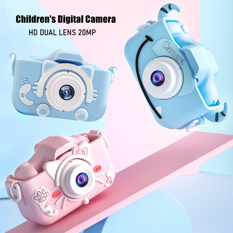 Appareil Photo jouet mignon pour enfants, d'anniversaire pour filles et garçons, appareil Photo numérique Portable à double objectif HD, Mini appareil Photo pour enfants