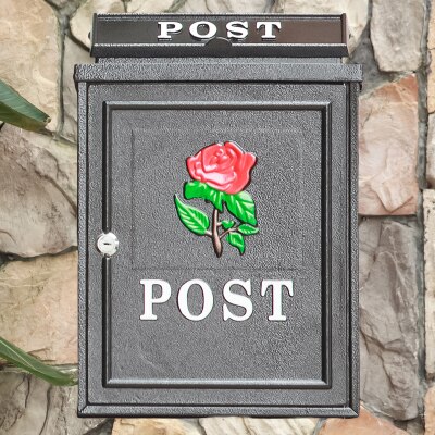 Aluminum Mailbox With Lock Home Vintage Letter Newspaper Post Box Ourdoor Garden Waterproof Pastoral Rural Style Mailbox: MB-19-F