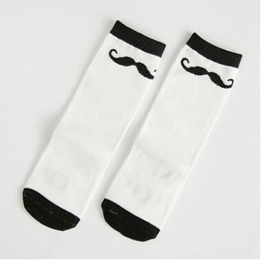 Mädchen Socken knie hohe Kinder Baby Nette bär panda druck Baumwolle Socken bein wärmt herbst tuch junge knie socke kleinkind socke: Beard white