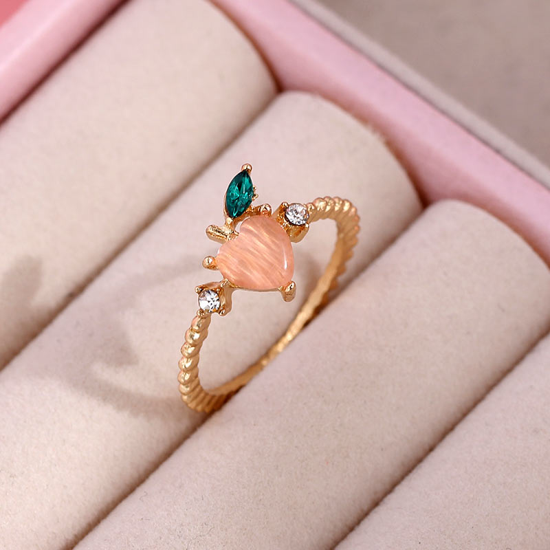 Shiny Crystal Fruit Vlinder Ringen Voor Vrouwen Meisjes Multicolor Cherry Aardbei Druif Ring Sieraden: 006408PK