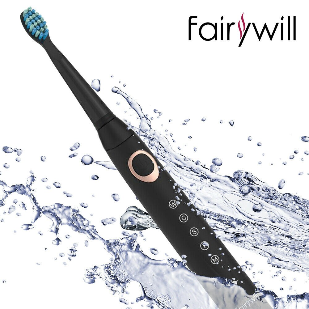 Fairywill-brosse à dents électrique FW-508, brosse à dents automatique à ultrasons, 5 Modes, étanche IPX7, 3 têtes, outil dentaire automatique pour adultes et enfants