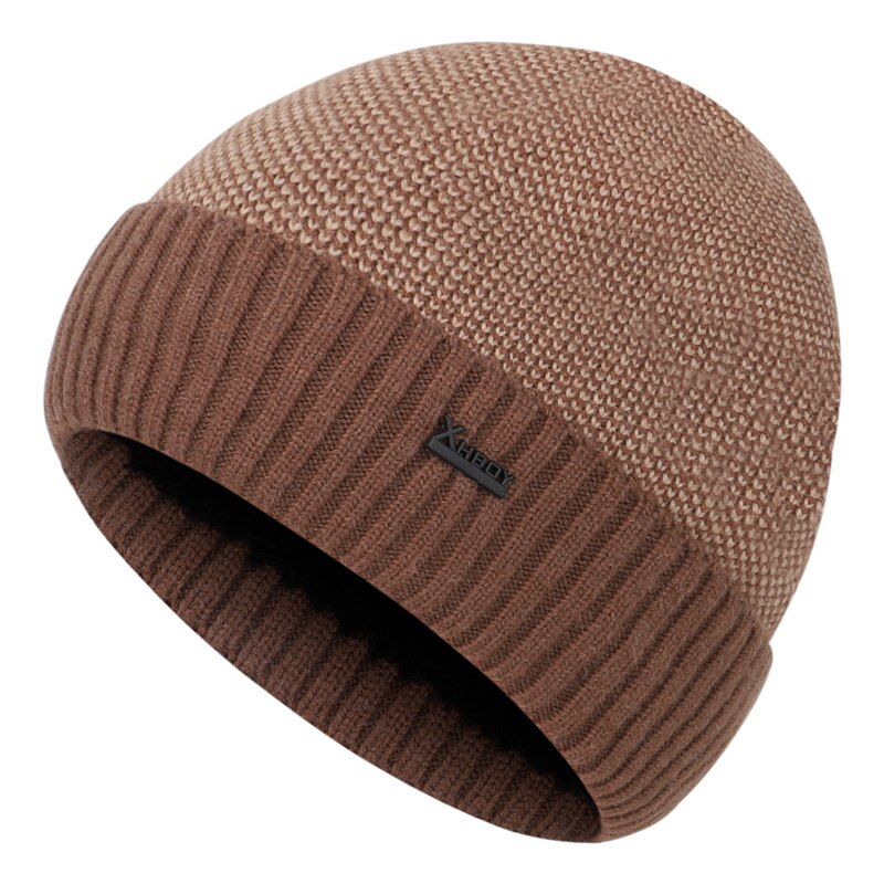 Men Hats Scarf Set Winter Warm 2 Piece Set Male/Female Velvet Skullcap Cotton Beanie Ring Bib XHBOY Outdoor Ski Hedging Cap