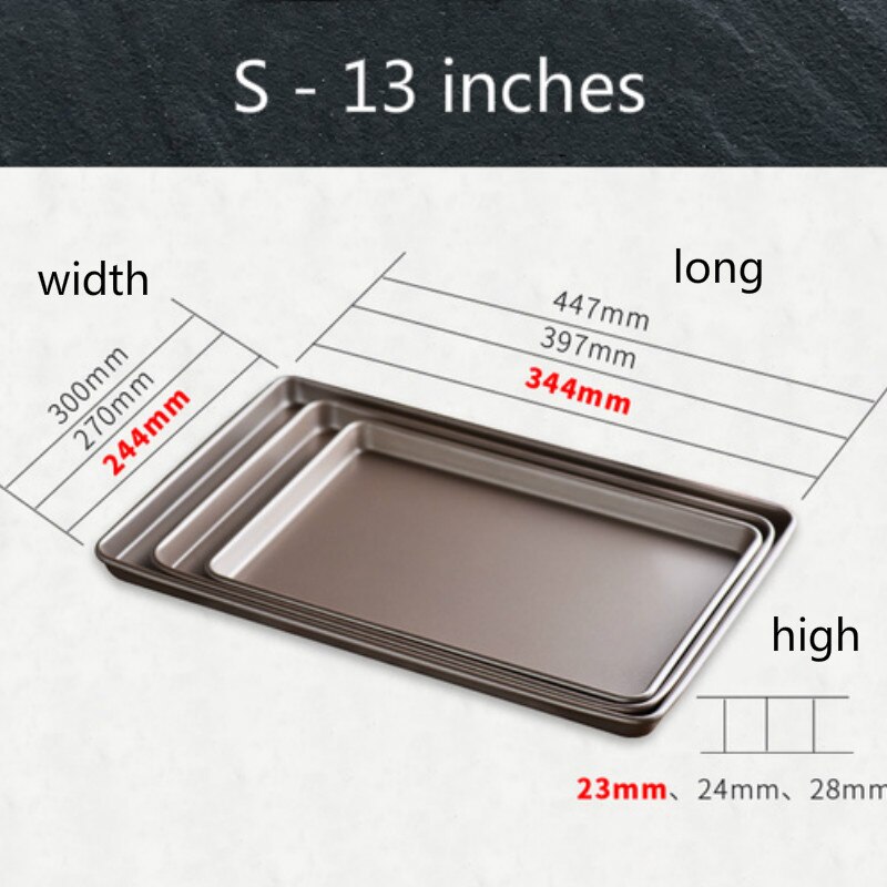 1 thick oven cake baking tray rectangular baking tray cake biscuit pie pizza baking tray non-stick kitchen baking tray: QP S 13  inch