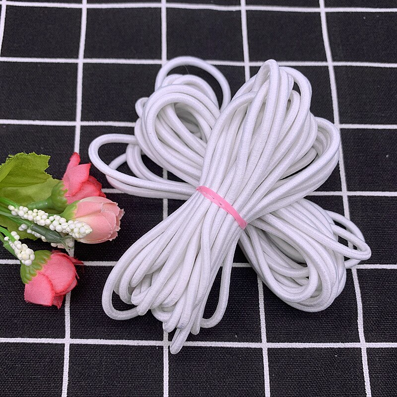 5 Yards/Lot 1.5 2.0 2.5 3.0Mm Wit Hight-Elastische Bands Spool Naaien Band Ronde Elastisch Koord diy Handgemaakte Naaien Materialen