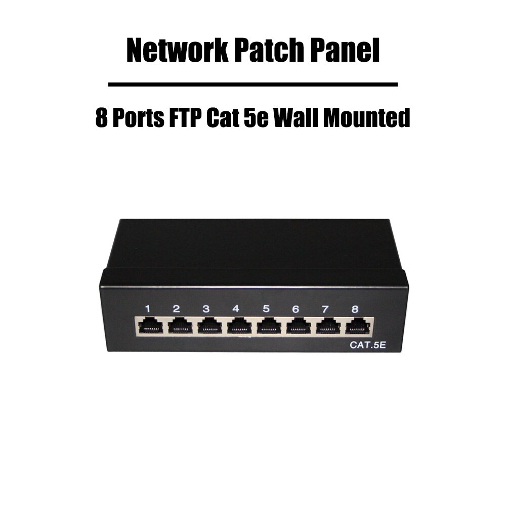 2 Pieces 8 Ports FTP Cat 6/Cat 5e Shield Network Patch Panel Wall Mounted 1U Height Fluke Passed RJ 45 Plug Keystone Jack
