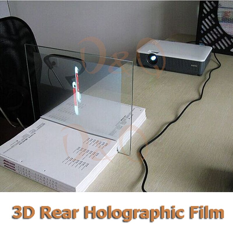 3D Holographic Projection Film Adhesive Rear Projector Screen 1 Square Meter (1.52m*0.65m) for Advertising Window Shopping