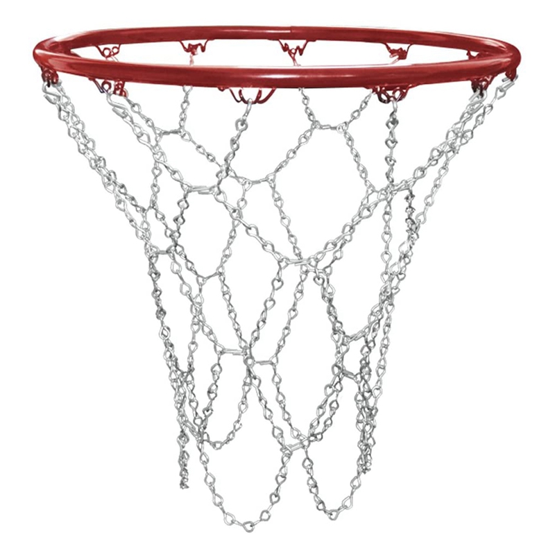 Ersatz-basketballnetz, robustes outdoor- und indoor-basketballnetz aus stahlketten, ersatz-basketballnetz aus metall