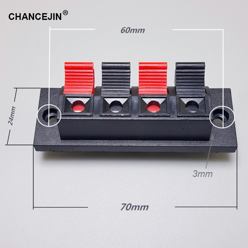 4 pins 4 positions Connector red&black connected terminal spring holding plug unit be used in DIY power socket Speaker Terminal