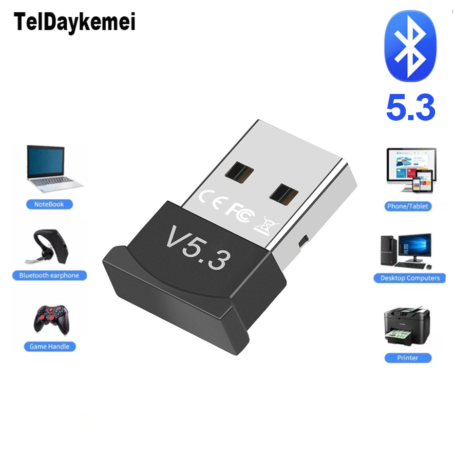 USB Bluetooth 5.1 Adapter Transmitter Receiver Bluetooth Audio Bluetooth Dongle Wireless USB Adapter for Computer PC Laptop: WHITE