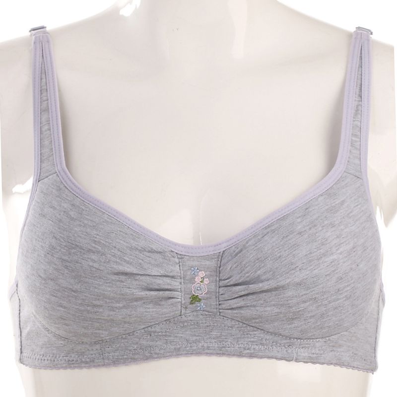 Jonge tienermeisjes katoenen geborduurde ademende trainingsbeha tienermeisjes ondergoed kind kleine bh tienertops kleding: Gy -80