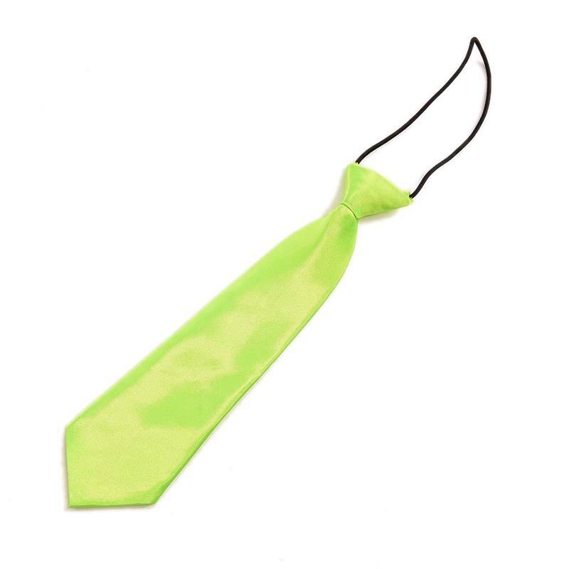 Jongen Tie Kids Baby School Boy Wedding Stropdas Das Elastische Effen Kleur Vlek: Bright Green