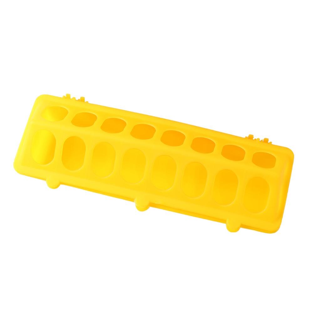 Pigeon Chicken Feeding Trough Drinking Trough Thicken Porous Rectangular Anti-spreading Feeding Trough Poultry Feeding Equipment: Yellow