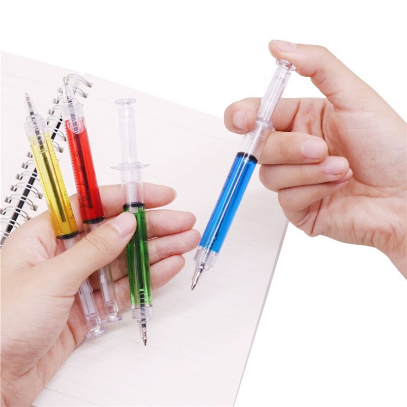 50 pcs Strange Spuit Balpen 0.7MM Pen Tip Blauwe Inkt Kinderen Pen Student School Pen