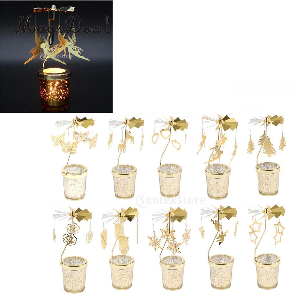 Rotary Carrousel Spinning Tealight Candle Holder for Christmas Wedding Decoration, Kids DIY Assemble Toys