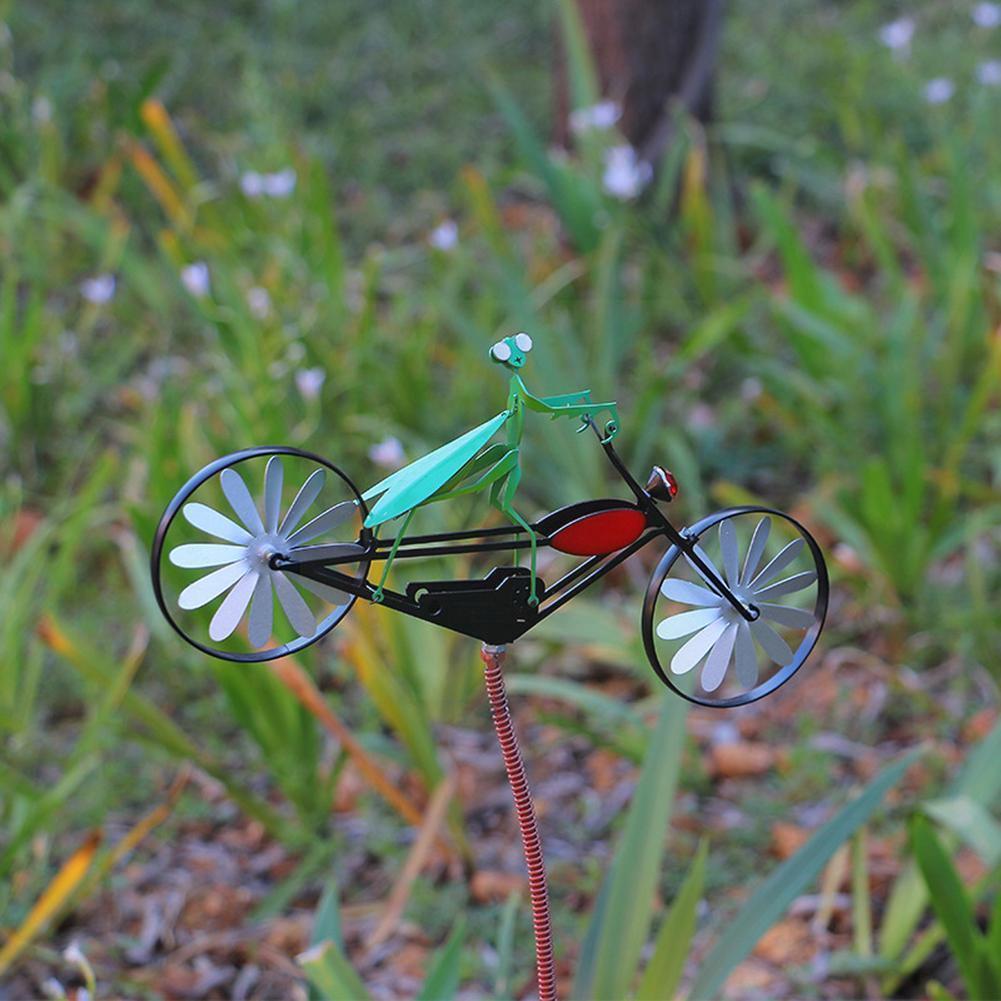 Iron Art Pastoral Windmill Decoration Animal Motorcycle Metal Ornament Courtyard Handicraft Stake Garden Rotation Windmill Y1P1