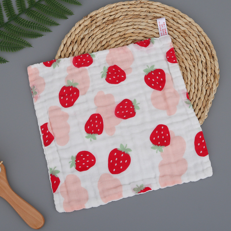 Serviette absorbante pour bébé, mouchoir pour -né, 1 pièce: strawberry