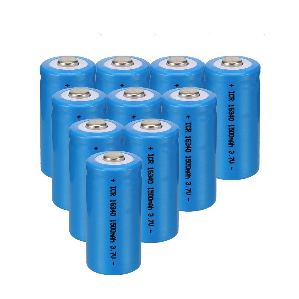 CR123A 16340 batterie 3,7 V 1500mAh Lithium-ionen-akku für LED Taschenlampe CR123A Batterie 1 stücke zu 20 stücke