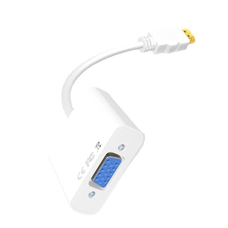 Hdmi-Compatibel Naar Vga Adapter Vergulde Hdmi-Naar-Vga Audio Voor Computer Desktop Laptop Pc monitor Projector Hdtv 1080P: white