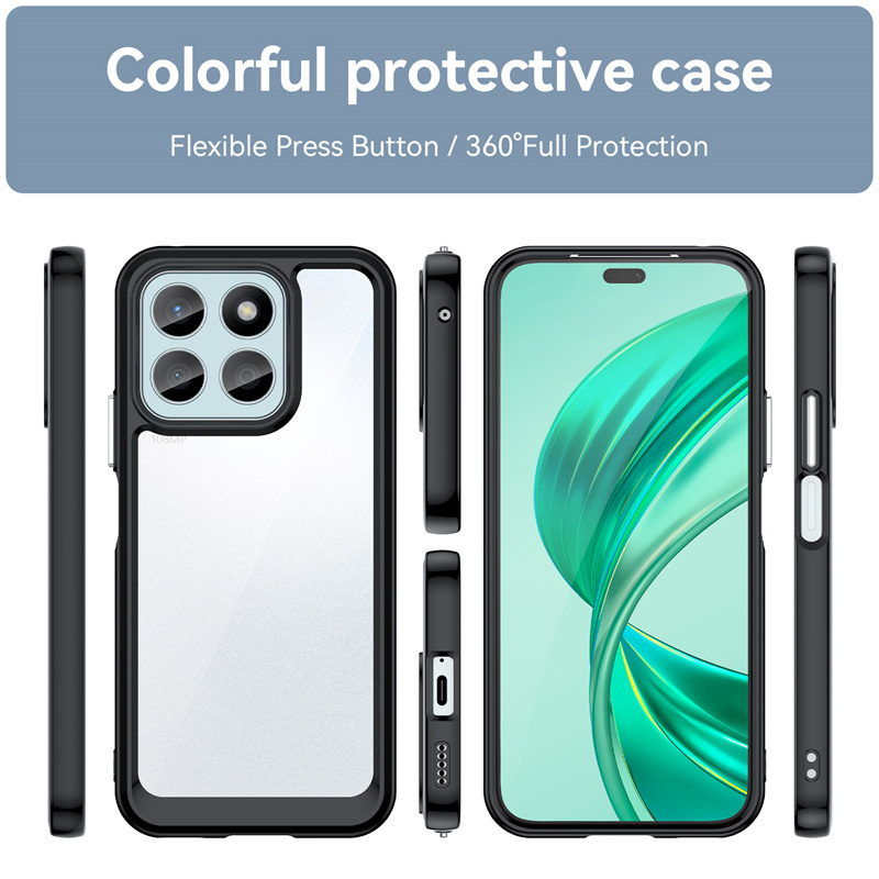 Funda transparente colorida de TPU para Honor X5b Plus X6b X8b X8a 5G X7a X6 X6s X7c, Funda protectora transparente, Coque Capa