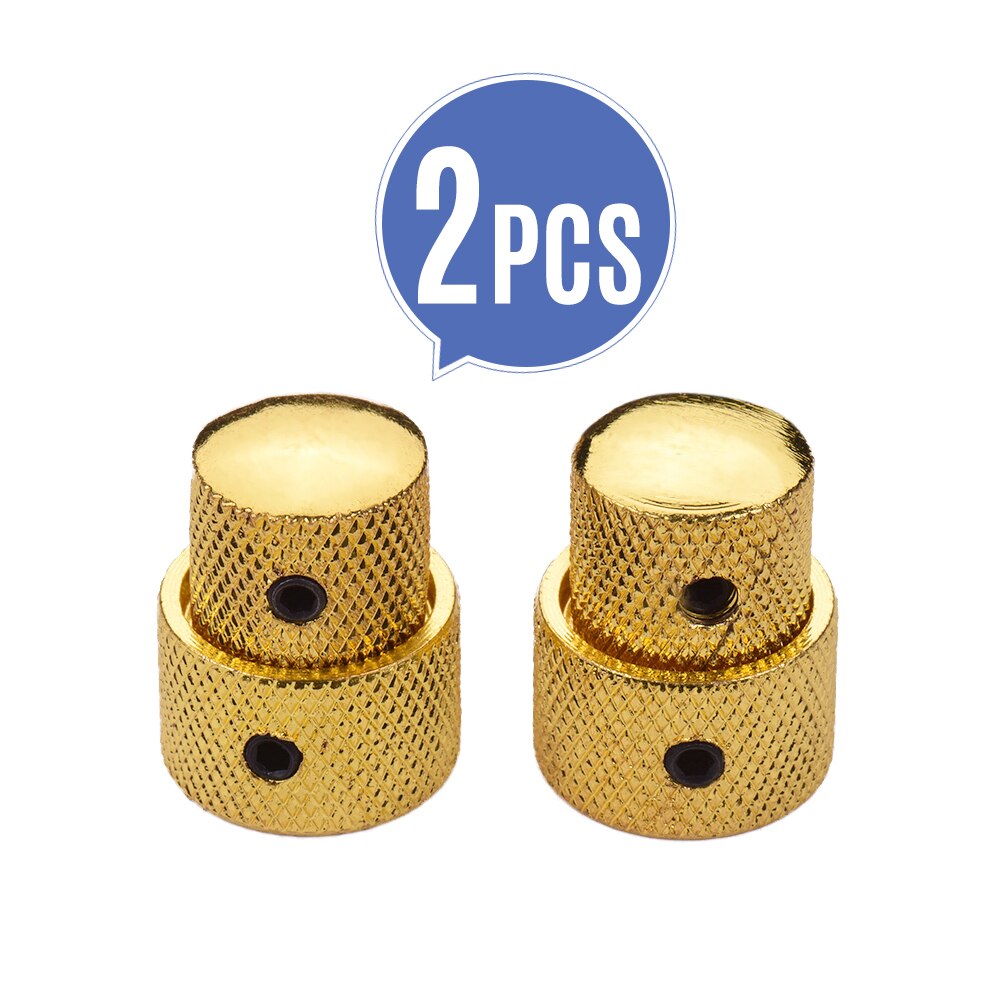 2 Sets Dual Concentric Stacked Control Knobs for Electric Bass Guitars Dual Concentric Knobs Gold / Sliver / Black Color: Golden