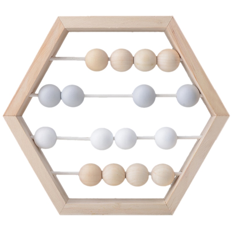 Ábaco de madera Natural de estilo nórdico con cuentas para bebé, juguetes educativos de aprendizaje temprano para bebé, decoración de habitación de bebé de estilo escandinavo