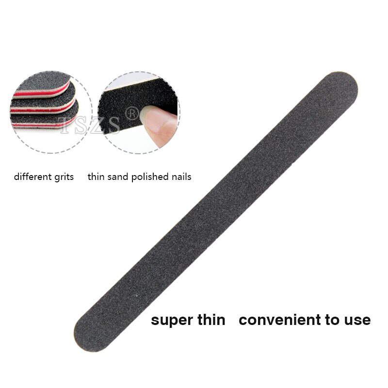 10 stks/partij Grijs zwart Straight 180/240 Schuren Bestand Vierkante Hout Bestand Manicure Acryl UV Gel Nail Art Tool
