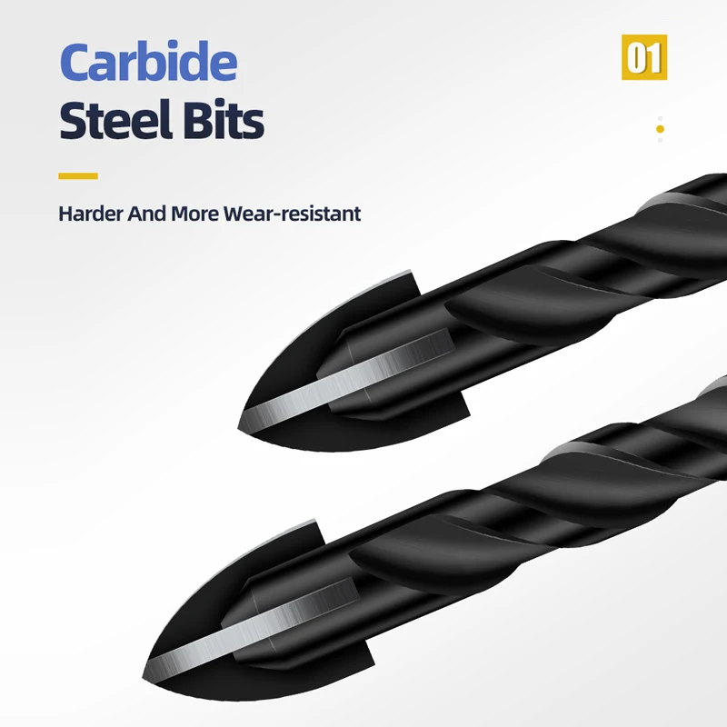Brocas hexagonales cruzadas para azulejos, abridor de agujeros para azulejos de cerámica y hormigón, herramientas de aleación dura de carburo Tunsten, 3mm, 4mm, 5mm, 6mm, 8mm, 10mm, 12mm