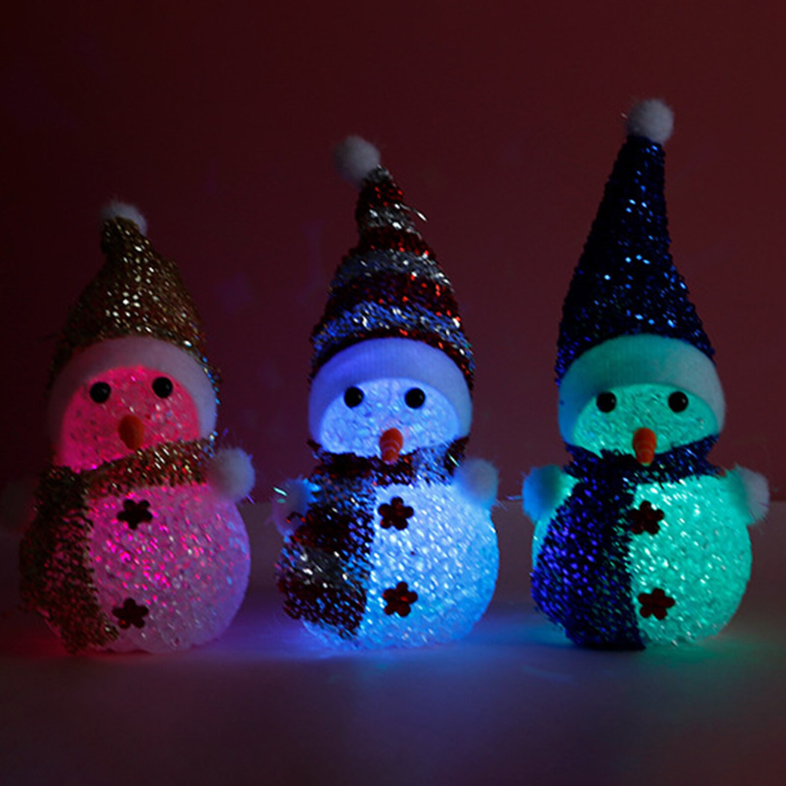 Strass Sneeuwman Met Kleurrijke Hoed Nachtlampje Kerstcadeaus Decoraties Kids Educatief Speelgoed Voor Kinderen