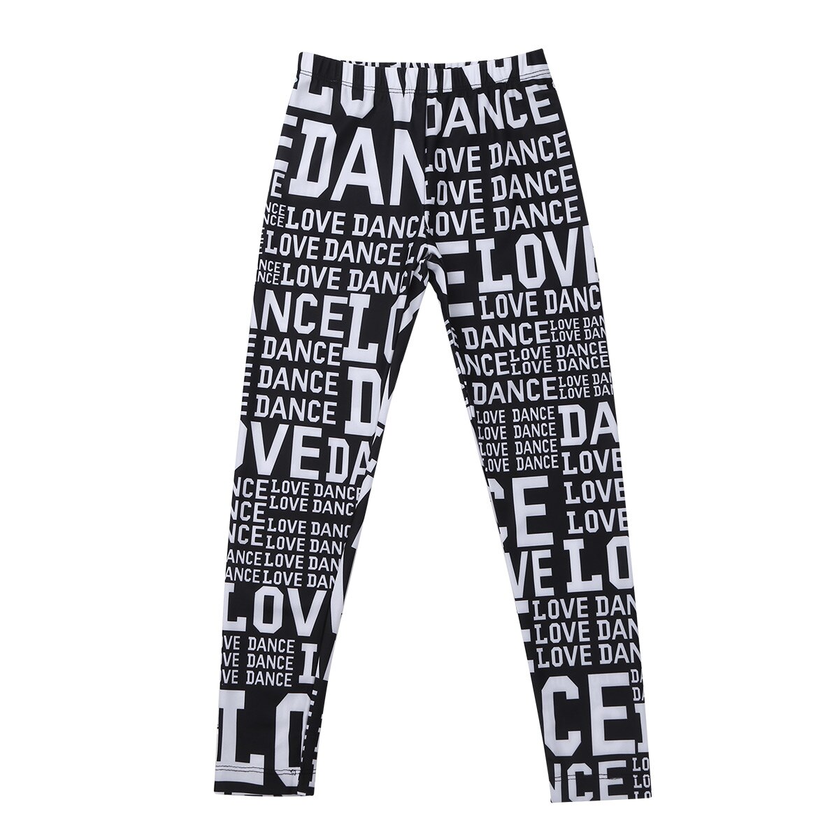 Bambini ragazze bambini lettere Leggings stampati pantaloni collant festa danza Performance Costume Sport Fitness pantaloni da palestra Costume