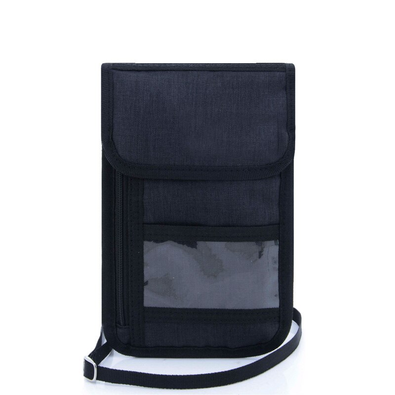 RFID Blocking Reizen Telefoon Neck Pouch Paspoorthouder Portemonnee Schouder Riem Messenger Bag Crossbody tassen 586: black