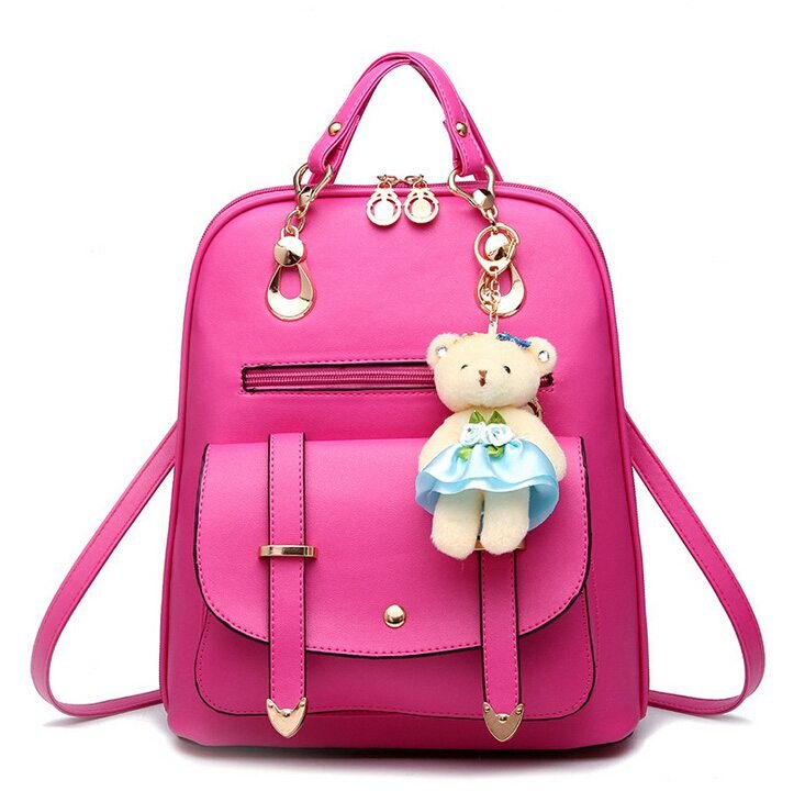 Vogue Star mochila para mujer mochilas de cuero bolso de viaje para mujer mochila de viaje para mujer bolsas de viaje para mujer mochilas LS535: hot pink