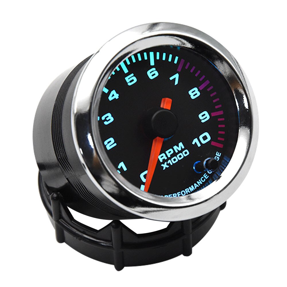 52Mm 7 Kleur Backlight Toerenteller Rpm Meter 4/6/8 Cilinders Auto Gaugelcd Digitale Display Auto Refit Accessoires Voor 12 Volt Auto