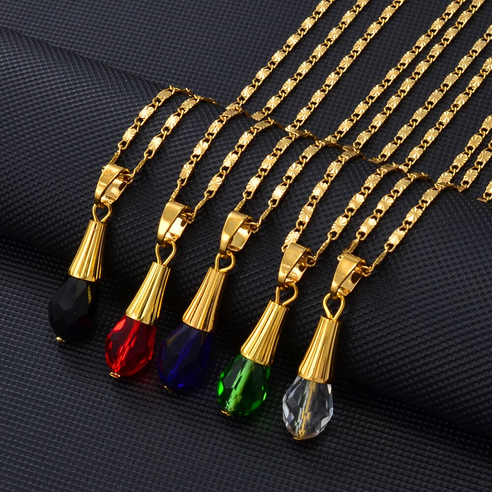 Anniyo Hawaiian Multiple Colour Ball Pendant Necklaces for Women Girls Crystal Jewelry Guam Micronesia Chuuk Pohnpei #256006