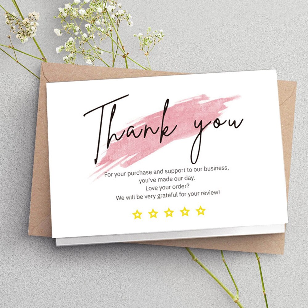 White paper card 10-30pcs "thank you"Small card decoration card Writable card wedding Favors card 9x5.4cm