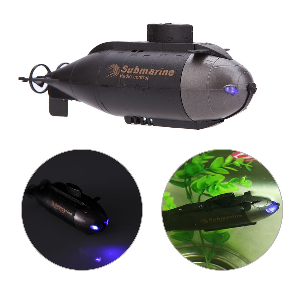 Mini RC Submarine Wireless Plastic With LED Light Rechargeable 40MHz Transmitter Waterproof